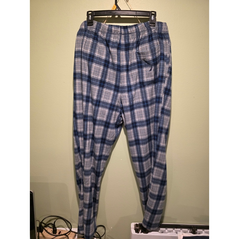 New Nautica Men's L Blue and Grey Plaid Sleepwear